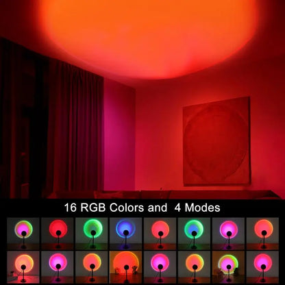 RGB Rotating Sunset Lamp with Remote Control