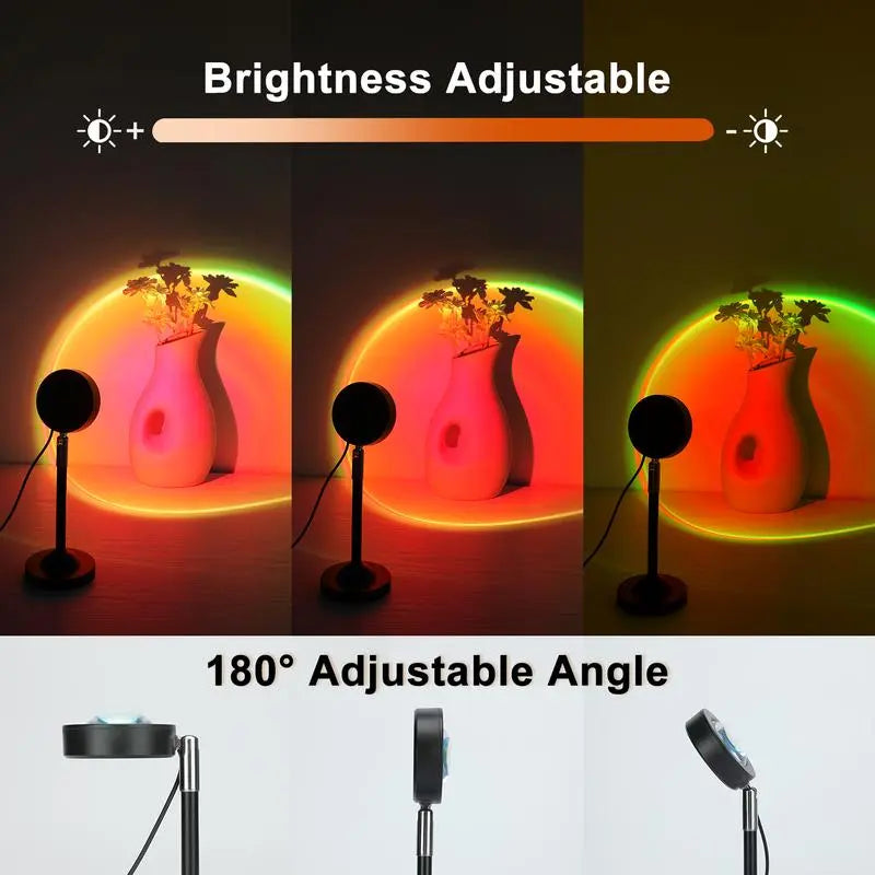 RGB Rotating Sunset Lamp with Remote Control