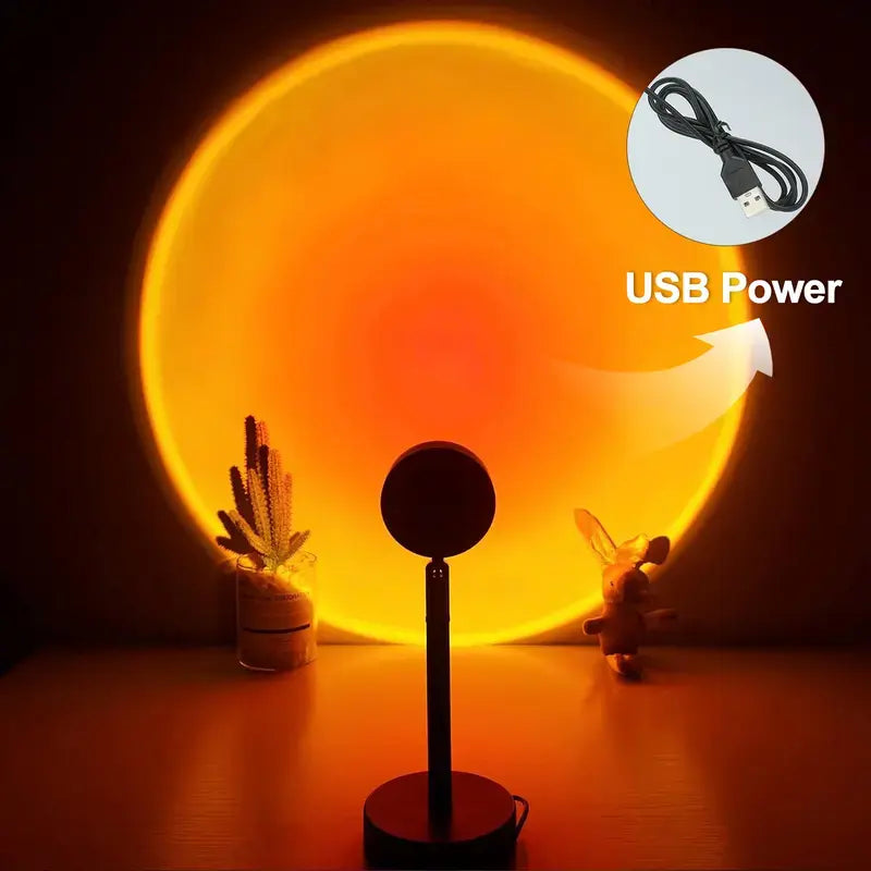 RGB Rotating Sunset Lamp with Remote Control