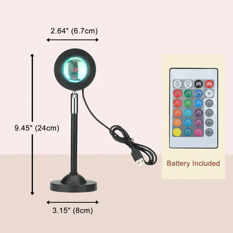 RGB Rotating Sunset Lamp with Remote Control