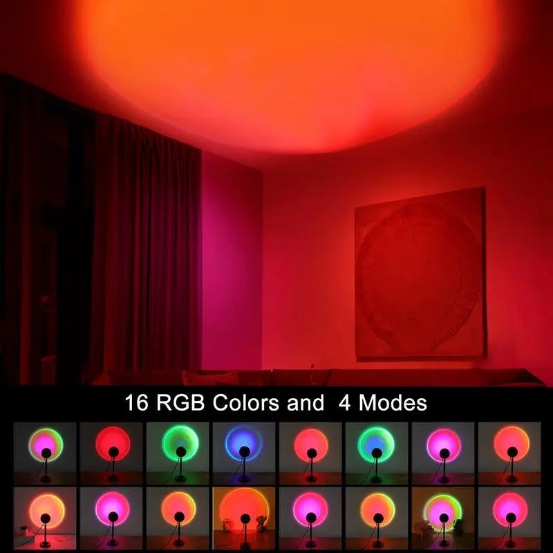 RGB Rotating Sunset Lamp with Remote Control - Image 3